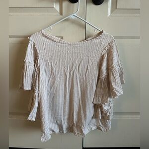 Chelsea & Theodore Cream Ruffle Sleeve Blouse